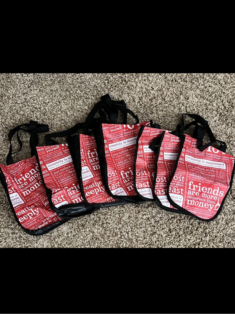 Lot Of 7 Lululemon Shopping Bags 12”x9”